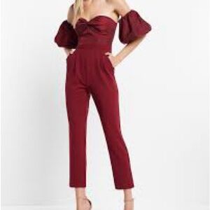 NWT Elegant Burgundy Off-Shoulder Jumpsuit